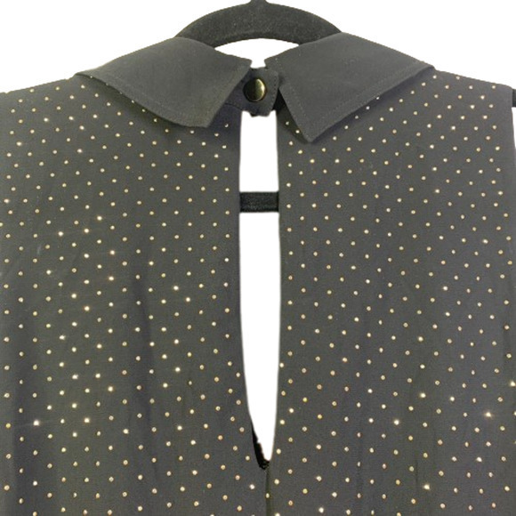 CACHÉ Black & Gold Metallic Polka-Dot Romper - Picture 13 of 16